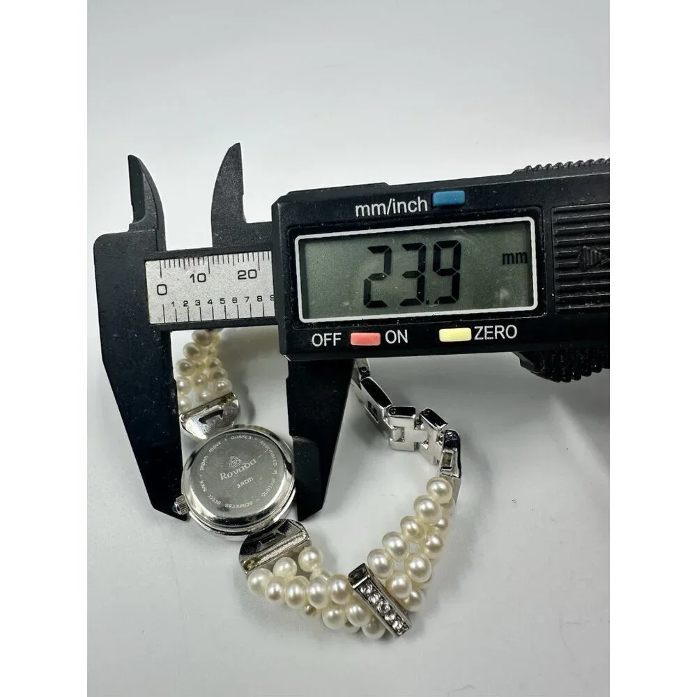 Rovada Claddagh Watch Women Silver Tone Faux Pearl Band Rhinestones New Battery